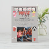 Galentiner Party Filmabend Einladung (Stehend Vorderseite)