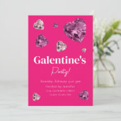 Galentiner-Tag-Party Einladung (Stehend Vorderseite)