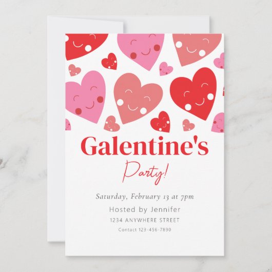 Galentiner-Tag-Party Einladung (Vorderseite)