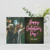 Galentiner-Tag Rosa Neon Karte (Stehend Vorderseite)