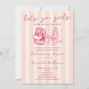 Galentines Auf geht's Mädchen Sardinen Cocktails P Einladung