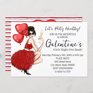 Galentine's Bash Girls Night Out Valentine's Party Einladung
