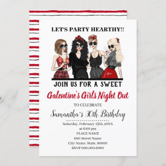 Galentine's Bash Girls Night Out Valentines Party Einladung