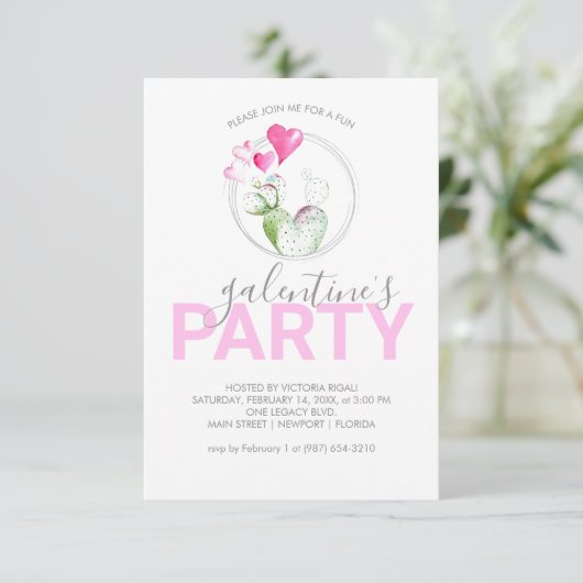 Galentines Birthday Einladungen online (Stehend Vorderseite)