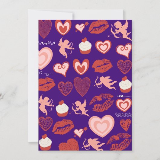 Galentines Brautdusche Einladung Lila Niedlich (Rückseite)