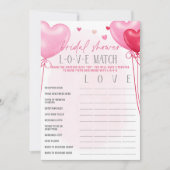 Galentines Brautparty LIEBE Match Game Einladung (Vorderseite)