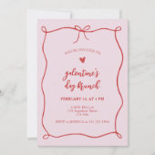 Galentines Café Brunch Rahmen Einladung (Vorderseite)