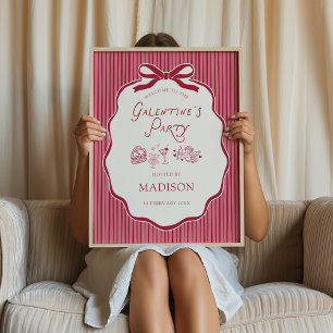 Galentine's Cherry-Bogenrahmen Downloadbare Begrüß Poster