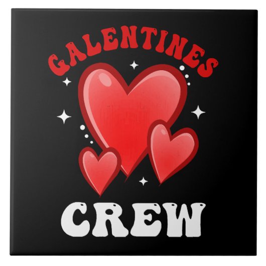 Galentines Crew Herz Fliese (Vorderseite)