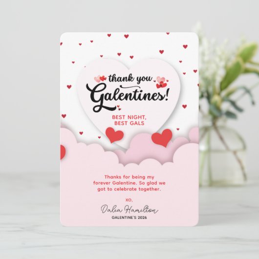 Galentine's  dankeskarte (Stehend Vorderseite)
