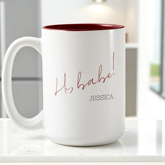 Galentine's Day Babe Red Script Einfache beste Fre Zweifarbige Tasse