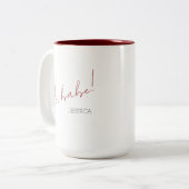 Galentine's Day Babe Red Script Einfache beste Fre Zweifarbige Tasse (Vorderseite Links)