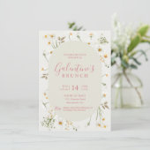 Galentine's Day Boho Daisy Floral Einladung (Stehend Vorderseite)