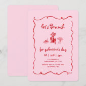 Galentine's Day Brunch Einladung (Vorne/Hinten)