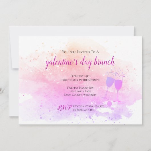 Galentines Day Brunch Friends Valentinstag Einladung (Rückseite)