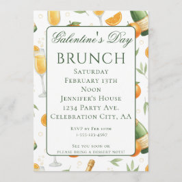 Galentines Day Brunch Mimosas Elegant Einladung
