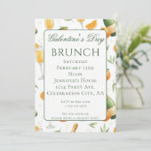Galentines Day Brunch Mimosas Elegant Einladung (Stehend Vorderseite)