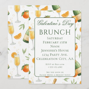Galentines Day Brunch Mimosas Elegant Einladung