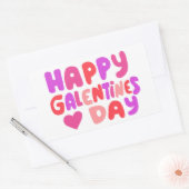 Galentines Day Bubble Letters Curvy Retro Groovy Rechteckiger Aufkleber (Umschlag)