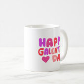 Galentines Day Bubble Letters Groovy Curvy Retro Kaffeetasse (VorderseiteRechts)
