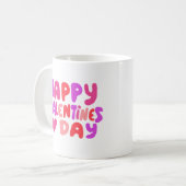 Galentines Day Bubble Letters Groovy Curvy Retro Kaffeetasse (Vorderseite Links)