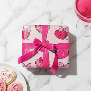 Galentine's Day Coquette Rosa Schleifen Herz Gesch Geschenkpapier