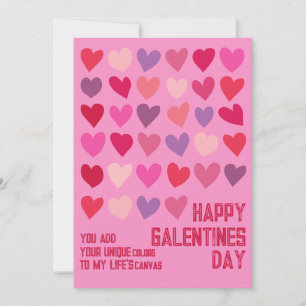 Galentines Day Einzigartige Freunde Rosa rote Herz Feiertagskarte