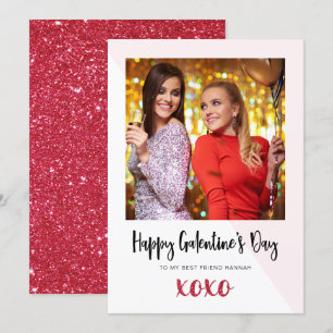 Galentine's Day Foto XOXO Karte