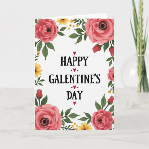 Galentines Day Freundschafts-Blumenkarte Karte