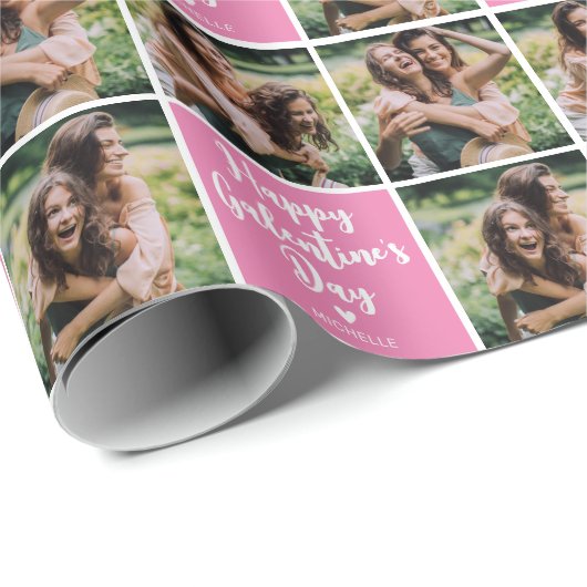 Galentines Day Friends Foto Wrapping Paper Geschenkpapier (Rolleneckpunkt)