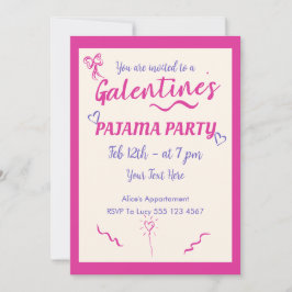 Galentine's Day Girls Pajama Party Invitation Feiertagskarte