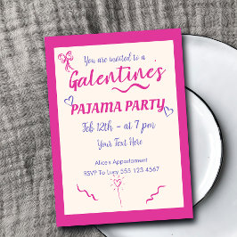 Galentine's Day Girls Pajama Party Invitation Feiertagspostkarte