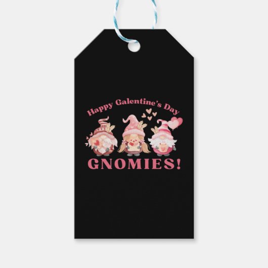 Galentines Day Gnomes Niedlicher Valentinstag Gnom Geschenkanhänger (Vorderseite)