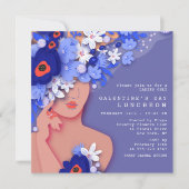 Galentine's Day Luncheon Modern Girly Floral Einladung (Vorderseite)