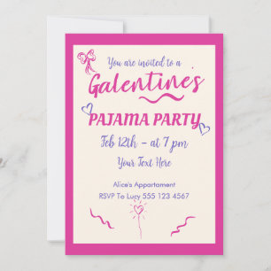 Galentine's Day Mädchen-Pyjama-Party-Einladung Feiertagskarte