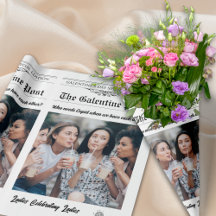 Galentines Day Newspaper Blume Bouquet Foto