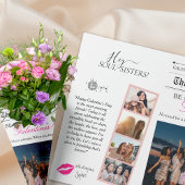 Galentines Day Newspaper Blume Bouquet Lips Geschenkpapier