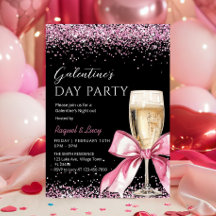 Galentine's Day Party Champagner Rosa Coquette