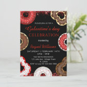 Galentine's Day Party Donuts Einladung (Stehend Vorderseite)