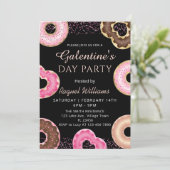 Galentine's Day Party Donuts Einladung (Stehend Vorderseite)