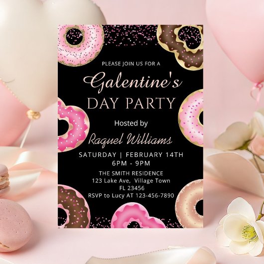 Galentine's Day Party Donuts Invitation Einladung