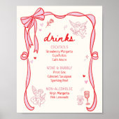 Galentine's Day Party Downloadable Drinks Poster (Vorne)