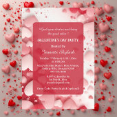 Galentine's Day Party Pastel Coral Hearts Modern  Einladung
