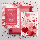 Galentine's Day Party Pastel Coral Hearts Modern  Einladung