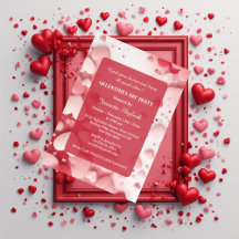 Galentine's Day Party Pastell Korallenherzen Moder
