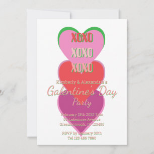 Galentine's Day Party Rosa und Grün Einladung
