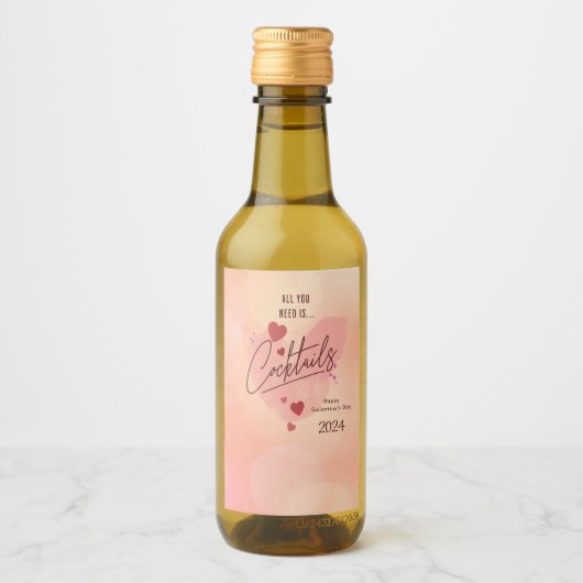 Galentine's Day Personalized Wine Bottle Label Set Weinetikett (Vorderseite)