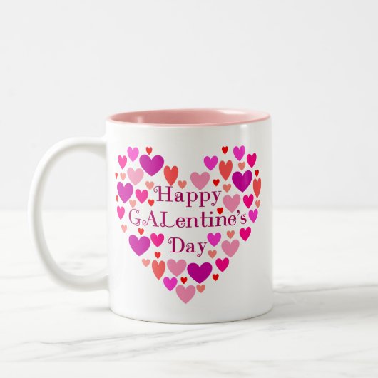 GALentines Day Pink Hearts Tasse (Links)