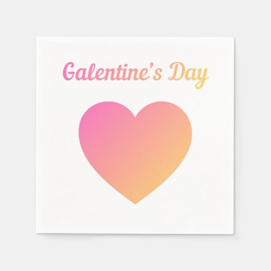 Galentines Day Pink Ombre Heart Party Serviette (Vorderseite)