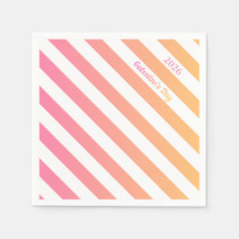 Galentines Day Pink Ombre Party Customize Serviette